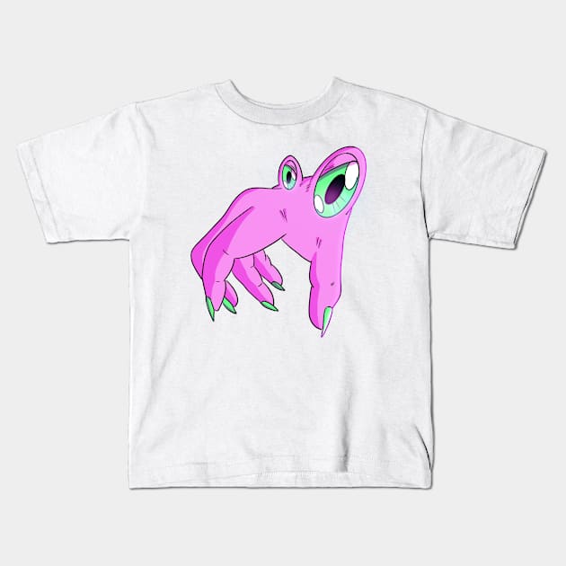 Give Me A Hand Monster Kids T-Shirt by MorenoArtwork